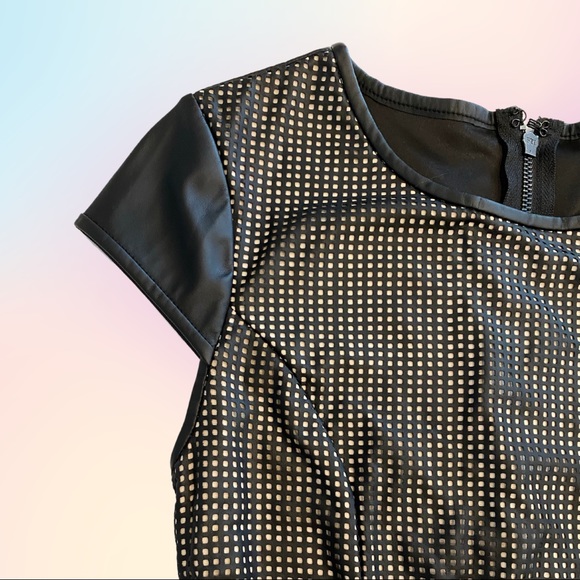 Bebe Faux-Leather Black Bodycon Bandage Dress Women’s Small - Picture 4 of 5